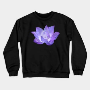 Very Peri Lotus and Yin Yang Crewneck Sweatshirt